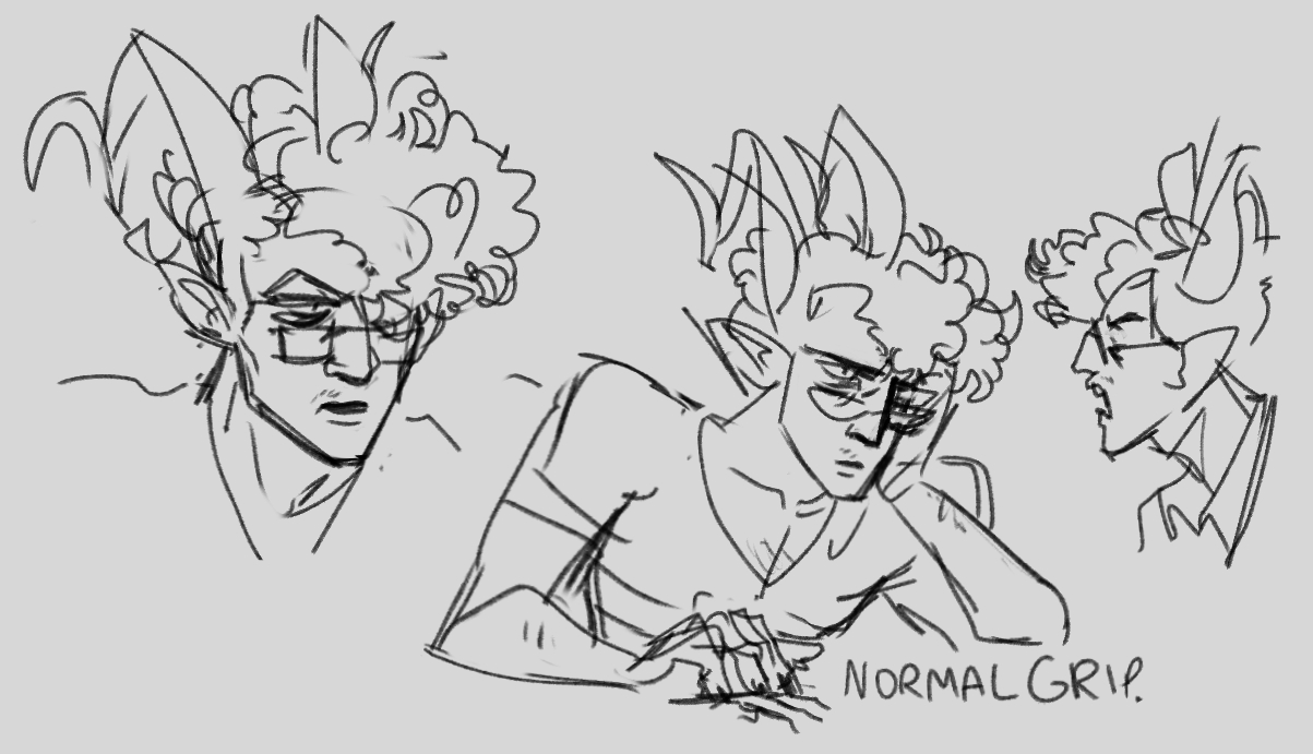 A collection of Ivy sketches of him in various states of irritation.